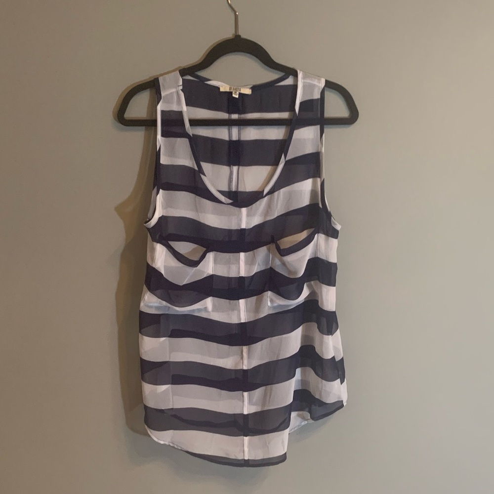 Blue and white stripped shirt